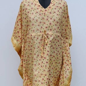 Silk Kaftan, Soft And Comfortable Kaftan, Lounge-wear For Woman, Boho Silk Caftan Dress, Vintage Kaftan, Gifts For Her, Plus Size Pric