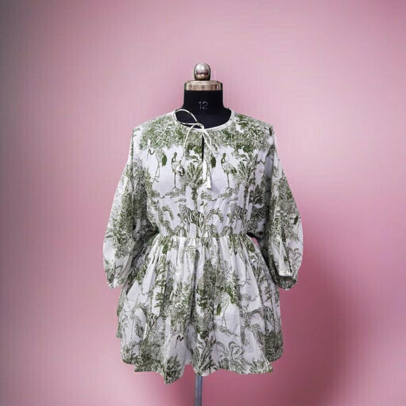 Tiger dress, Cotton short dresses, Party Wear, Tiger Floral Hippie Summer S-XL all size