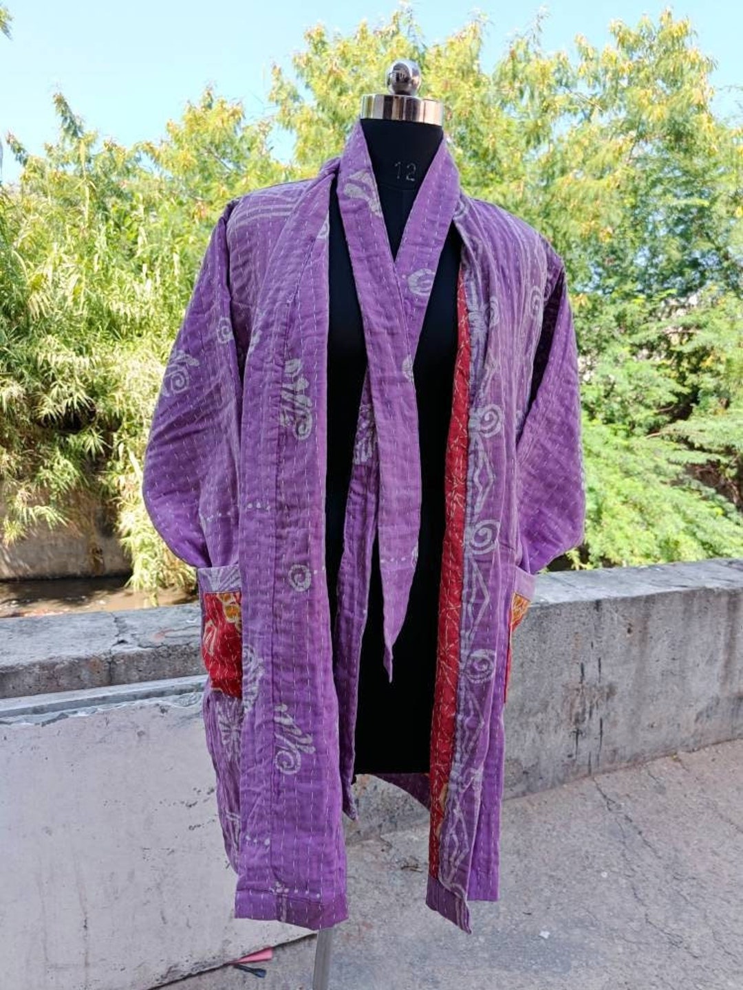 Vintage Kantha Jacket Kantha Robe Patchwork Jacket Boho Etsy