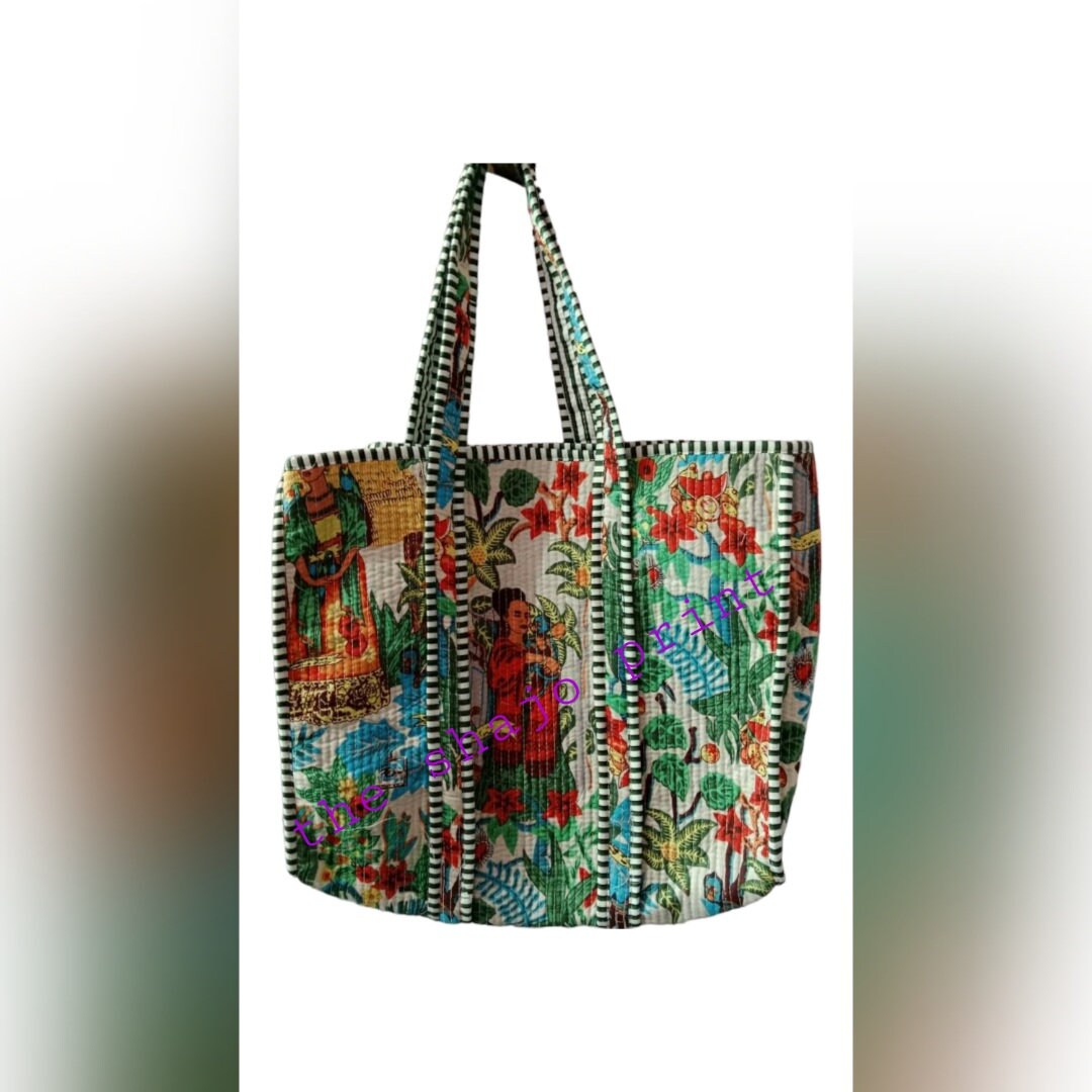 Wholesale Lot of Tote Bags, Indian Quilted Making Tote Bag, Women Shopping Totes Bag, Floral