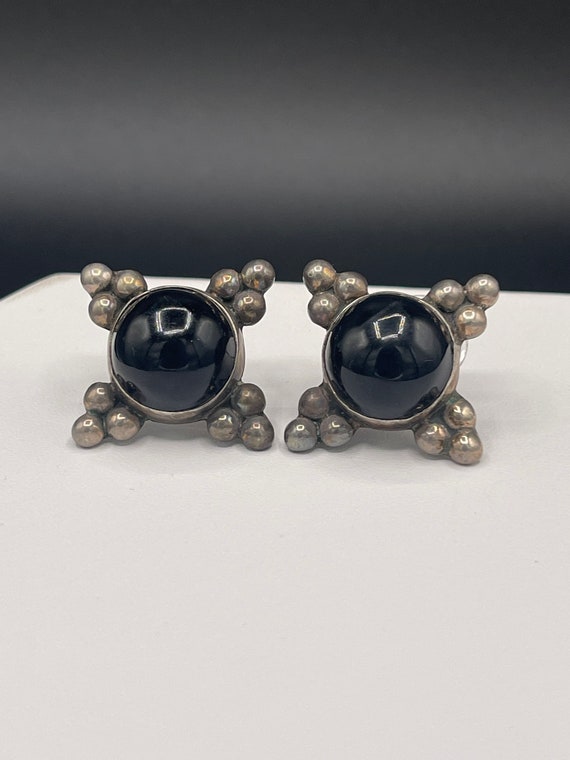 Vintage made in Mexico Onyx earrings