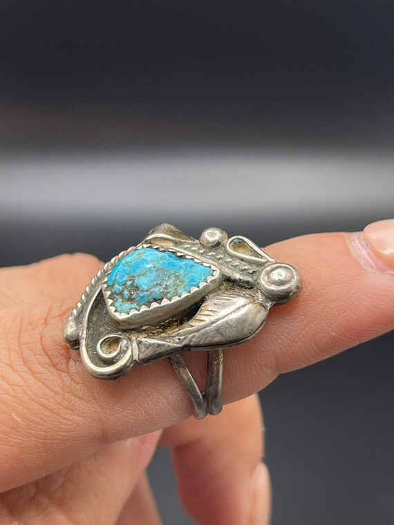 Vintage turquoise 925 sterling silver ring - image 5