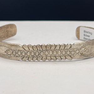 ARTIST signed vintage 925 sterling silver cuff bracelet