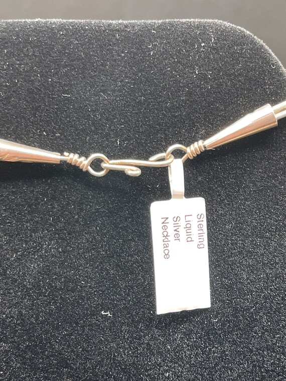 Native American made 3 strand Liquid Silver neckl… - image 4