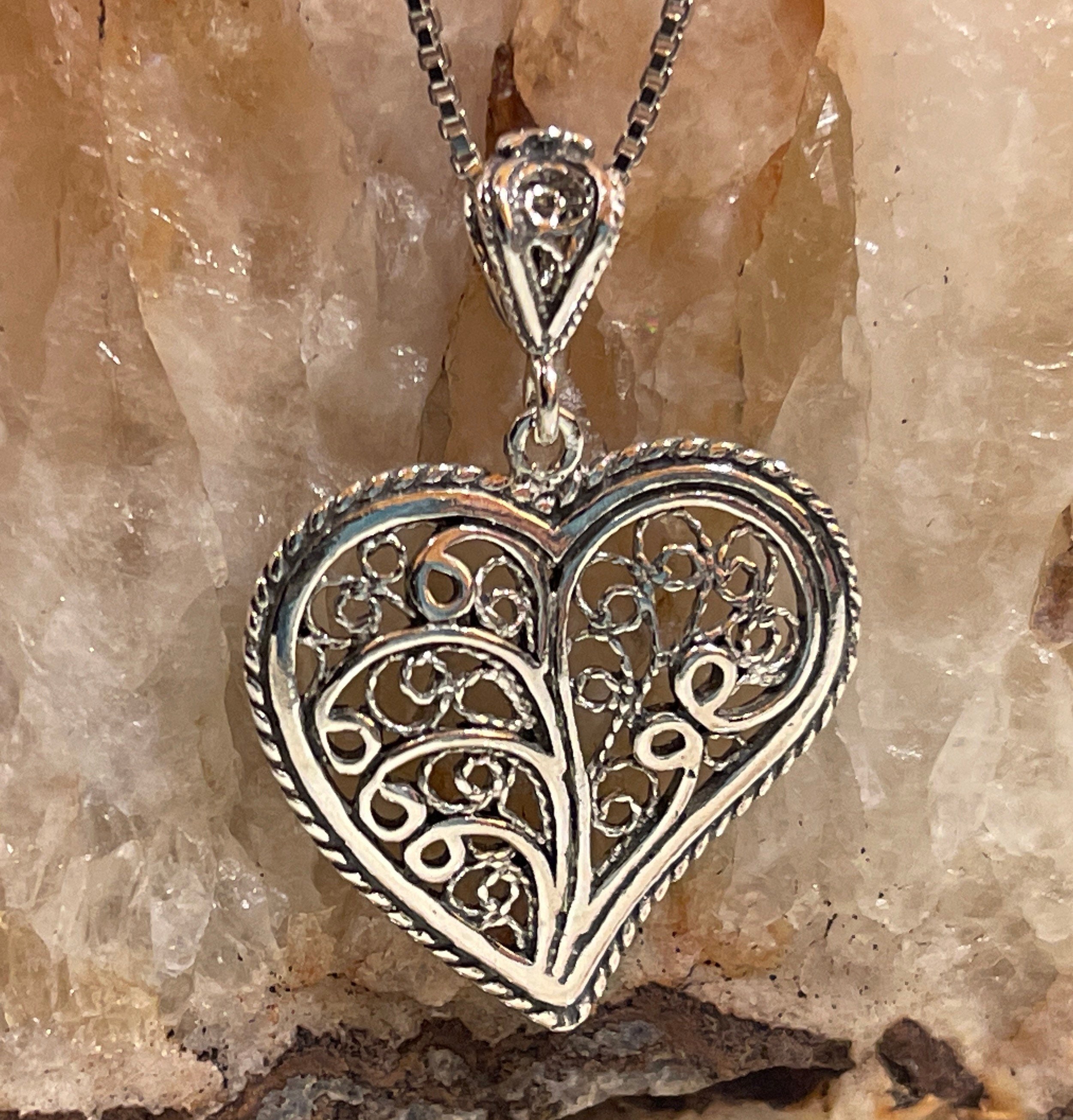 ★SENTIMENTS★ NO.477 [SILVER] HEART TREE NECKLACE Tree of Life Sterling Silver Heart Necklace - Etsy