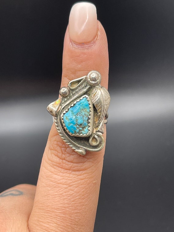 Vintage turquoise 925 sterling silver ring - image 4