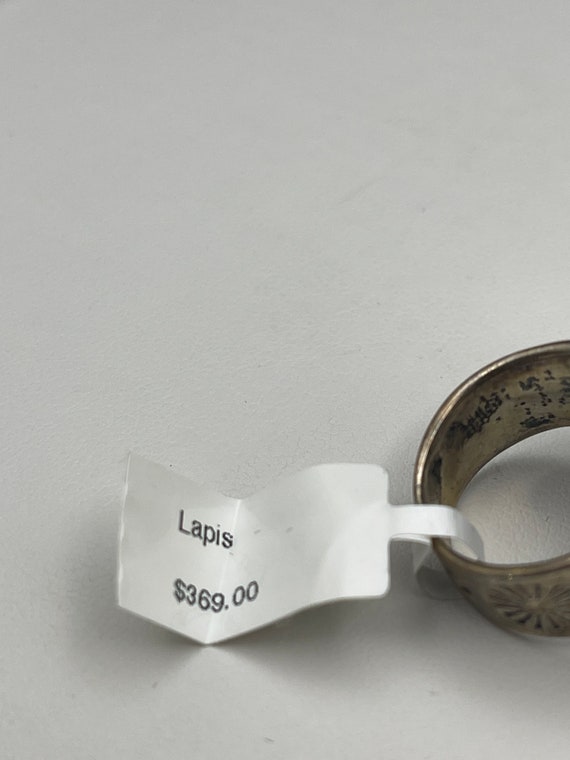 Vintage Navajo 1960s Natural Lapis 925 ring. - image 5