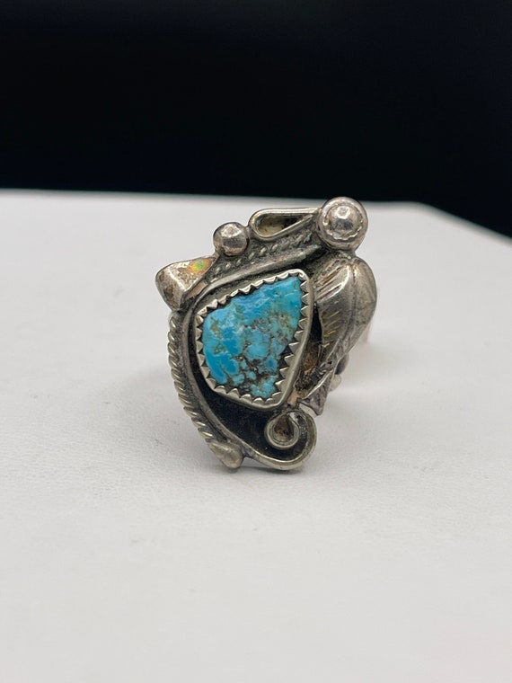 Vintage turquoise 925 sterling silver ring - image 1