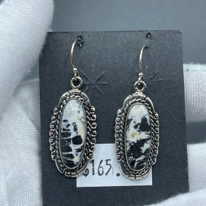Natural White Buffalo sterling  hand made earrings