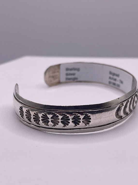 Vintage Circa 1970s Navajo Sterling Silver Artist… - image 4