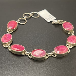 Silver spinel bracelet