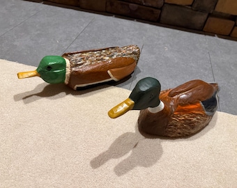 Chainsaw Carved Wood Ducks: Life-Size Rustic Home Decor