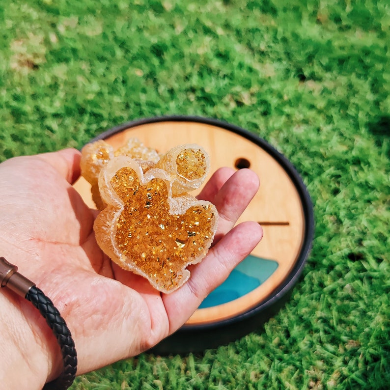 Citrine dog, Natural Crystal Gemstone Resin Poodle Figure, Resin Dog Statue, Animal Totem