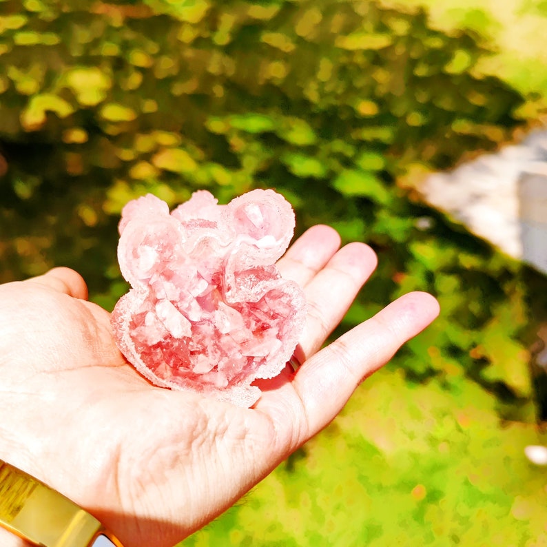 Hand Making Rose quartz Resin Poolde dog Figure