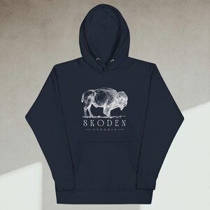 Skoden Stoodis Buffalo Hoodie | Native Pride Sweatshirt | Indigenous Unisex Hoodie | Tribal Buffalo Shirt | Native Gift