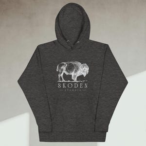 Skoden Stoodis Buffalo Hoodie | Native Pride Sweatshirt | Indigenous Unisex Hoodie | Tribal Buffalo Shirt | Native Gift