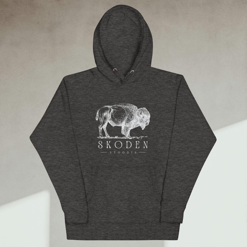 Skoden Stoodis Buffalo Hoodie | Native Pride Sweatshirt | Indigenous Unisex Hoodie | Tribal Buffalo Shirt | Native Gift