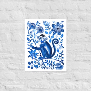 Otomi Art Monkey Mexican Folk Art Poster Tenango Textile