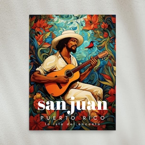San Juan Puerto Rico Taino Jibaro Poster Boricua Wall Art