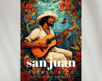 San Juan Puerto Rico Taino Jibaro Poster Boricua Wall Art