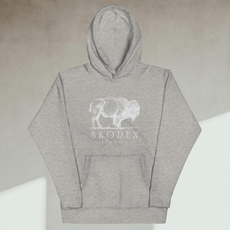 Skoden Stoodis Buffalo Hoodie | Native Pride Sweatshirt | Indigenous Unisex Hoodie | Tribal Buffalo Shirt | Native Gift