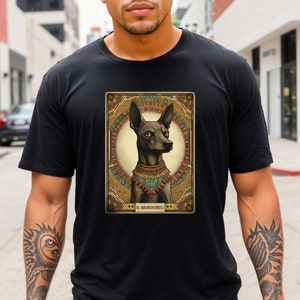 Carta de tarô El Xoloitzcuintli Camiseta Mexicana Cão Sem Cabelo Camiseta Arte Cão Asteca - Camiseta gráfica unissex