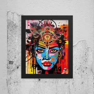 Hindu Goddess Durga Art Poster - Framed | Indian, Parvati, Shiva Gift Print