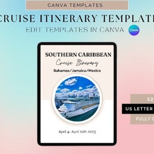 Canva Cruise Itinerary Templates, Group Cruise Itinerary Template, Editable Cruise Canva Templates, Digital Cruise Itinerary Templates