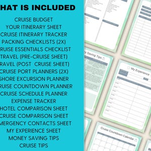 May include: A printable checklist for planning a cruise holiday. The checklist includes sections for budgeting, itinerary, packing, travel, shore excursions, and more. The checklist is designed to help travellers plan and organise their cruise holiday.