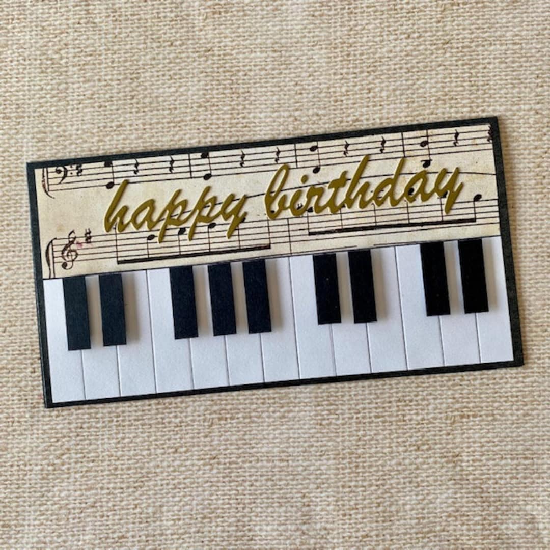 Musician Birthday Card, Piano Keyboard Music Lover Gift, Music Teacher