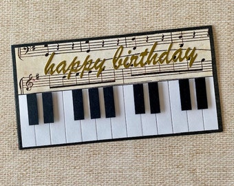 Musician Birthday Card, Piano Keyboard Music Lover Gift, Music Teacher Pianist Keyboardist, handmade in Australia