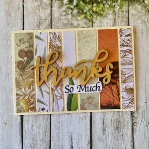 Aussie Thankyou Card, Australian botanicals celebrating a Sunburnt Country, handmade in Australia