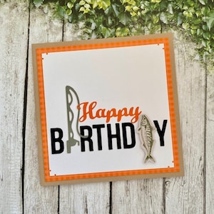 Carte d'anniversaire FISHING, carte de pêcheur pêcheur pour homme, carte de joyeux anniversaire pour homme, père et frère, faite main en Australie