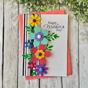 Tarjeta del Día de la Madre, Tarjeta de felicitación floral para mamá, Tarjeta para cualquier ocasión, Hecha a mano en Australia por Shar's Cards