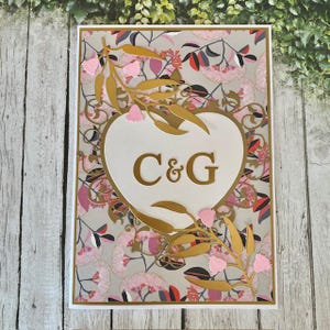 WEDDING Card, Australian Botanical Congratulations Card, Personalised, Handmade in Australia
