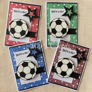 CARTA A TEMA CALCIO, Sei una stella! Biglietto di compleanno per bambini fatto a mano, pazzo per il calcio, tifoso di calcio, realizzato in Australia da Shar's Cards