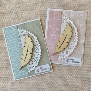 Carte de condoléances avec plume en bois, carte de condoléances, carte commémorative des amoureux des oiseaux, pensées affectueuses et prières, fait main en Australie