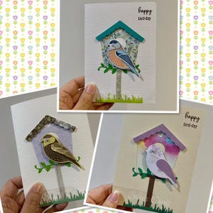 Female BIRTHDAY CARD, Happy Bird-day, Sweet Bird Card for her, Handmade in Australia