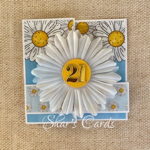 DAISY BIRTHDAY CARD, Personalised Daisy Handmade Card, 18th, 21st, 30th, 40th, 50th, 60th, 70th, 80th, Handmade in Australia