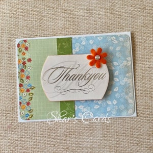 THANKYOU card, Spring colours, Bright and cheery, Papercraft, Daisy, Handmade in Australia