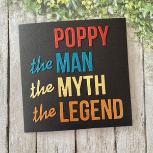 Cartão de Dia dos Pais POPPY, O Homem, O Mito, A Lenda, Cartão de Saudações para o Dia dos Pais, Cartão engraçado para Pop, feito à mão na Austrália