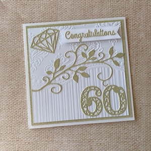 CARTE 60E ANNIVERSAIRE, Anniversaire de mariage de diamants, Cadeau d'anniversaire pour mari et femme, Fait main en Australie