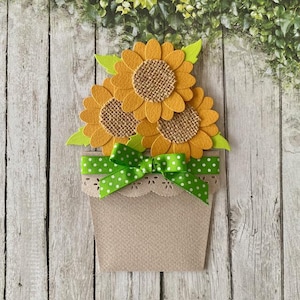 SUNFLOWERS Birthday Card, Flowers Card, Garden Lover Gift, Bunches of Love Greeting, FLOWERPOT Interactive Card, handmade in Australia