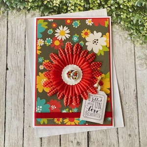 Large Group Sign Female Birthday Card, Daisy Birthday Card, 60th 70th 80th Bright Birthday Greeting, handmade in Australia by Shar's Cards