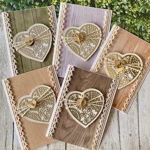 RUSTIC WEDDING or ENGAGEMENT Card, Handmade Congratulations Card, Country Vintage theme, made in Australia
