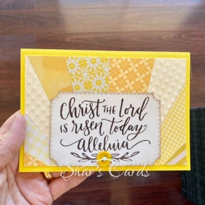 Christliche OSTERN Sunburst-Karte, Christus ist auferstanden, religiöse christliche Hymnen, handgemacht in Australien
