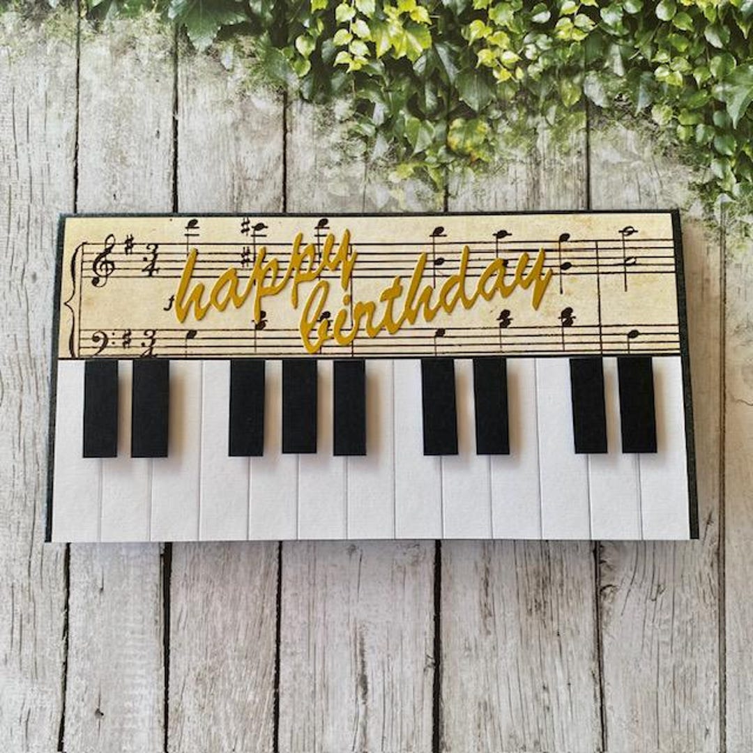 Handmade Piano Keyboard Birthday Card: Music Lover Gift - Etsy