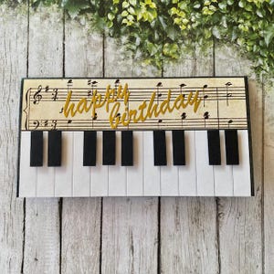 Musician Birthday Card, Piano Keyboard Music Lover Gift, Music Teacher Pianist Keyboardist, handmade in Australia