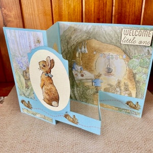 Carte de félicitations pour bébé PETER RABBIT, carte de voeux pour nouveau bébé, faite main en Australie