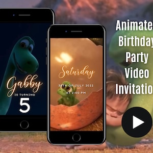 The Good Dinosaur Animated Birthday Party Video Invitation, Personalised Evite